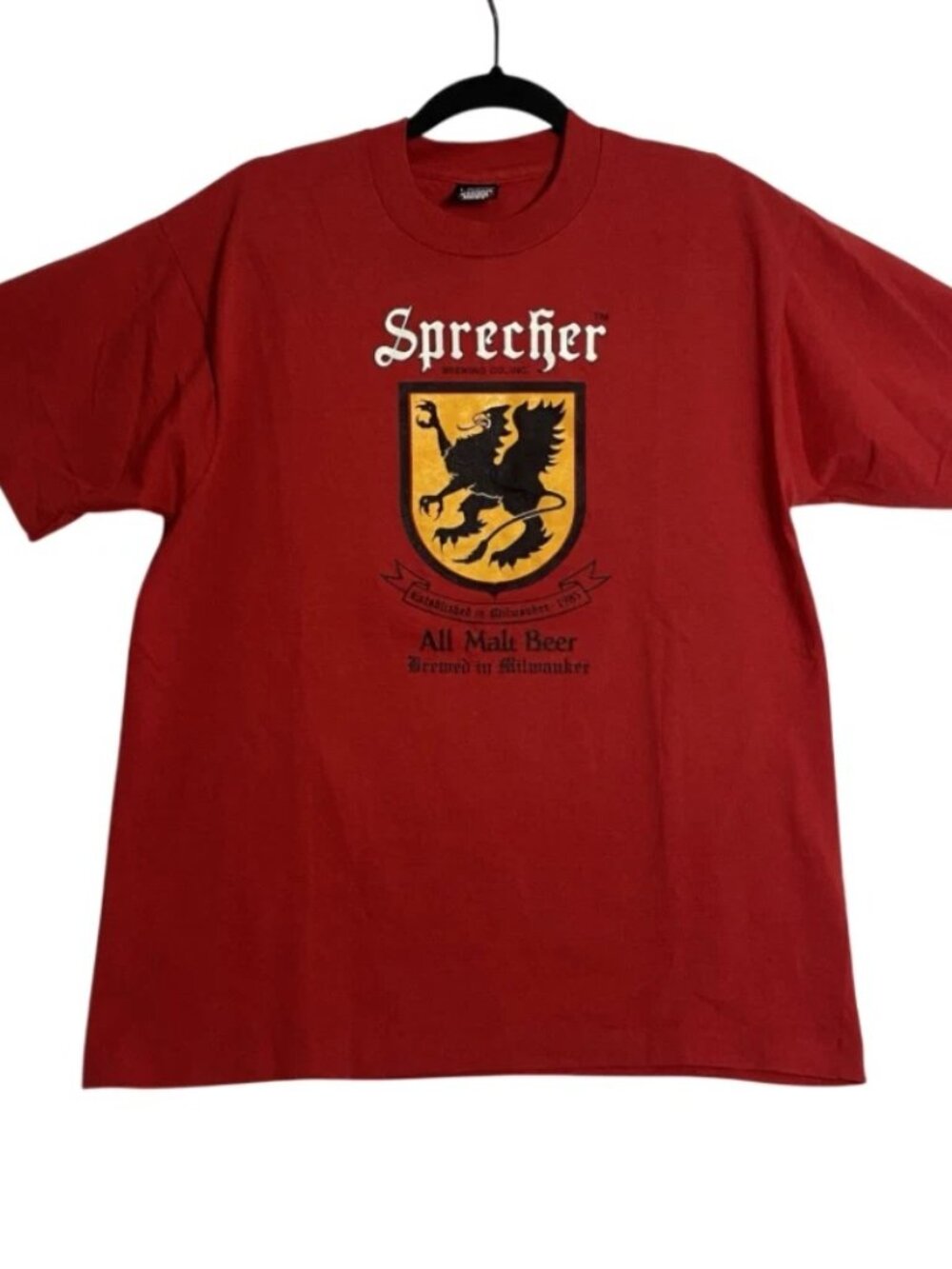 VTG Sprecher Brewing Co Inc Milwaukee Malt Beer Single Stitch Red T Shirt Large